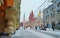 Nikolskaya street in Moscow in winter. Russia - 2021:02:01