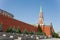 Nikolskaya tower with Kremlin wall in summer