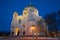 Nikolsky Naval Cathedral close-up on March evening. Kronstadt, Russia