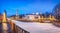 Nikolsky Naval Cathedral and Krasnogvardeisky Bridge in St. Petersburg