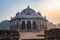 nila gumbad of humayun tomb exterior view at misty morning from unique perspective