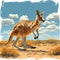 A nimble kangaroo bounding, AI generated