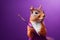 Nimble Squirrel with Magician\\\'s Wand Portrait. Generative AI illustration