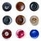Nine beautiful buttons