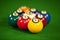 Nine billiard balls