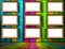 Nine Blank Frames in Multicolored Wooden Room