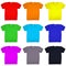 Nine blank t-shirt isolated on white. (Clipping path)