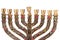 Nine-branched menorah isolated on white background, close up