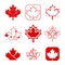 Nine Canadian Maple Leaf Icons