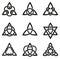 Nine Celtic Triangle Knots