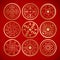 Nine chinese vintage round symbols.