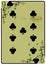 Nine of Clubs playing card. Unique hand drawn pocker card. One of 52 cards in french card deck, English or Anglo-American pattern