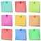 Nine colour post it note with pins