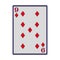 Nine of diamonds card icon, colorful design