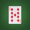 Nine of Diamonds on a green poker background. Gamble. Playing cards