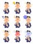 Nine expressions of businessmen who operate smartphones