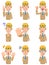 Nine expressions of men at the construction site