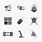 Nine flat game icons