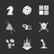 Nine flat game icons