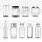 Nine glass jars collection set