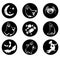 Nine Halloween symbols