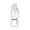 Nine hand sign language line and fill style icon vector design