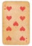 Nine of Hearts old grunge soviet style playing card