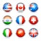 Nine International Flag Icons