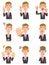 Nine kinds of gestures and facial expressions of men