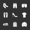 Nine modern clothes icons