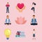 nine office wellbeing icons