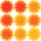 Nine oranges ripples