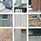 Nine pictures with different building materials