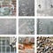Nine pictures of stones and weathered walls