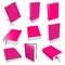 Nine pink empty book template