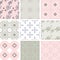 Nine pink and silver seamless textures