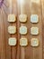 Nine small crackers