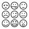 Nine smilies, set smiley emotion, by smilies, cartoon emoticons - vector