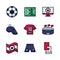 Nine soccer football sport set icons