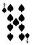 The nine of spades card in a regular 52 card poker playing deck