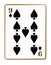 Nine Spades Isolated Playing Card