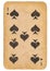Nine of Spades old grunge soviet style playing card