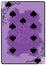 Nine of Spades playing card. Unique hand drawn pocker card. One of 52 cards in french card deck, English or Anglo-American pattern