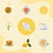 nine tea drink icons