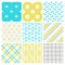 Nine trendy textile or wallpaper pattern