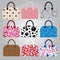 Nine types of lady colorful handbags