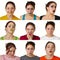 Nine useful colored facial expressions