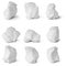 Nine white snowball. (Nine clipping path)