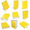 Nine yellow empty book template