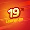 Nineteenth Anniversary with Orange Background Poster